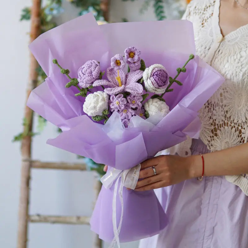 Artificial Fake Flower Bouquet Hand-Woven